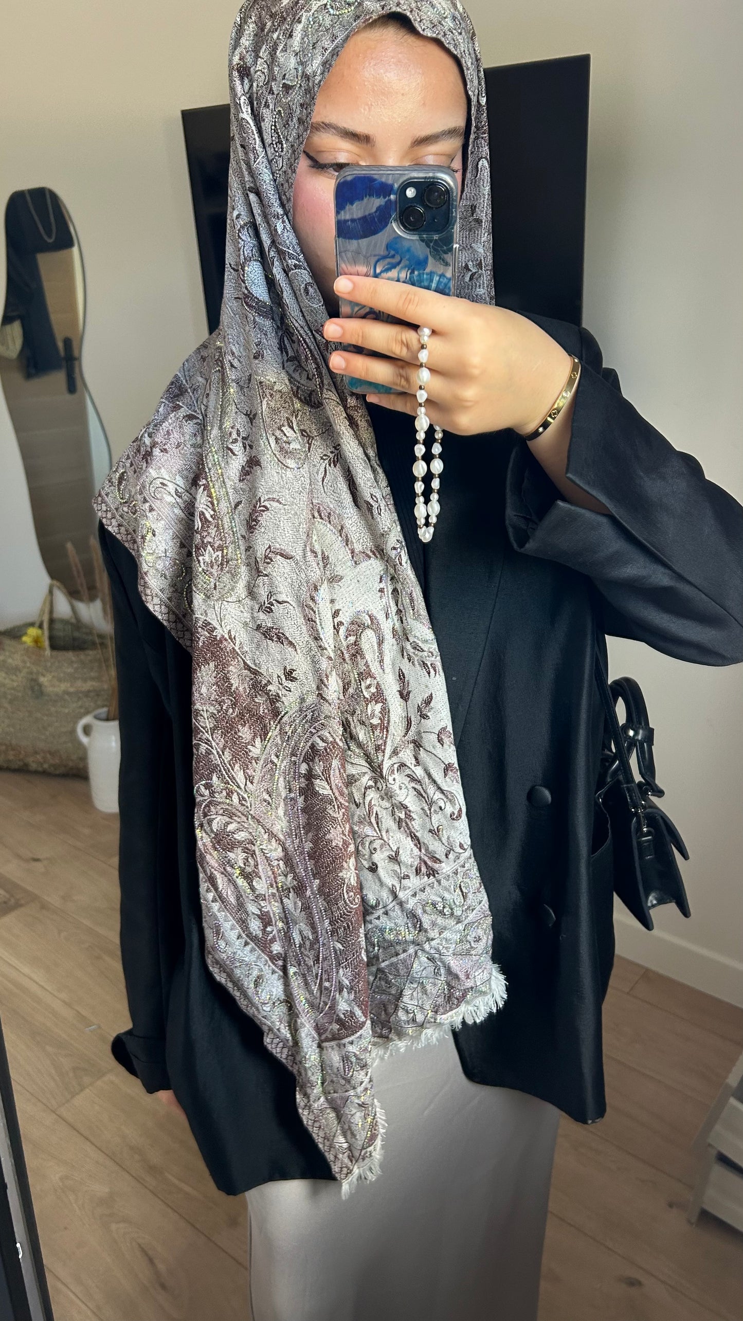 Pashmina Diamond bordeau